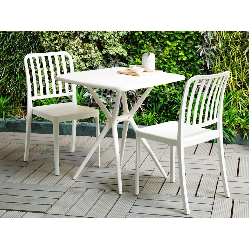 Beliani Tuinstoel SERSALE - Wit Synthetisch Materiaal 2 Beliani Tuinstoel SERSALE - Wit Synthetisch Materiaal - Afbeelding 2