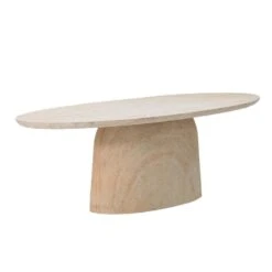 Tuintafel Ovaal - Naturel Travertin - 200x100x74cm - Myrna -Beliani Winkel c2954086bd88409fa4ca58c5323bec30