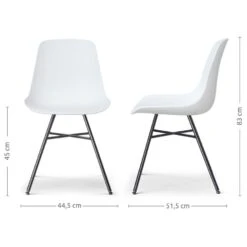 Nolon Noa-Pip Kunststof Tuinstoel Wit - Zwart Onderstel -Beliani Winkel c325f03a6d7248f38b0b837f46da80db