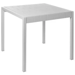 BARTICA - Tuintafel - Grijs - 81 X 84 Cm - Synthetisch Materiaal -Beliani Winkel c32947fe299e49a0a5a1c2e5fee561ec