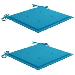VidaXL - Tuinstoelen Met Blauwe Kussens - Massief Teakhout - 2 Stuks -Beliani Winkel c3df9470ad1f4afe957192ba40517596