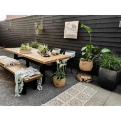 Hartman Heron Dining Tuintafel 240x100 Cm. - Zwart/Teak -Beliani Winkel c447d012083e416ca87e28f7ad66da67