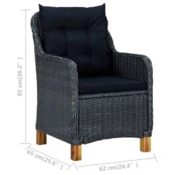 VidaXL - Tuinstoelen - Grijs - Poly Rattan - 2 Stuks - Met Kussens -Beliani Winkel c4aa0450533b4bbaa808c8caf3732b88