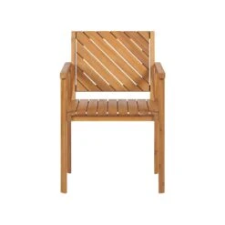 BARATTI - Tuinstoelen Set Van 4 - Lichtbruin - Acaciahout -Beliani Winkel c5500209fac845e1b130b15e5a435b62