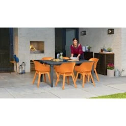 Keter Akola Tuinstoelen - 2 Stuks -56.5x55x80cm - Oranje -Beliani Winkel c56246454d2c4b1aa3aa6483249ceec1