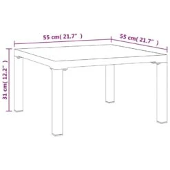 VidaXL - Tuintafel - Grijs - DPC En Staal - 55 X 55 X 31 Cm -Beliani Winkel c600f2ed09a043c2a23a23ddcb04a6a9