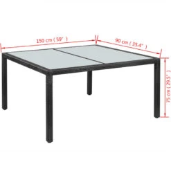 VidaXL - Buiten Eettafel - Zwart - Poly Rattan -Beliani Winkel c65d3dc40a6c4df68a95fc839785d0d4