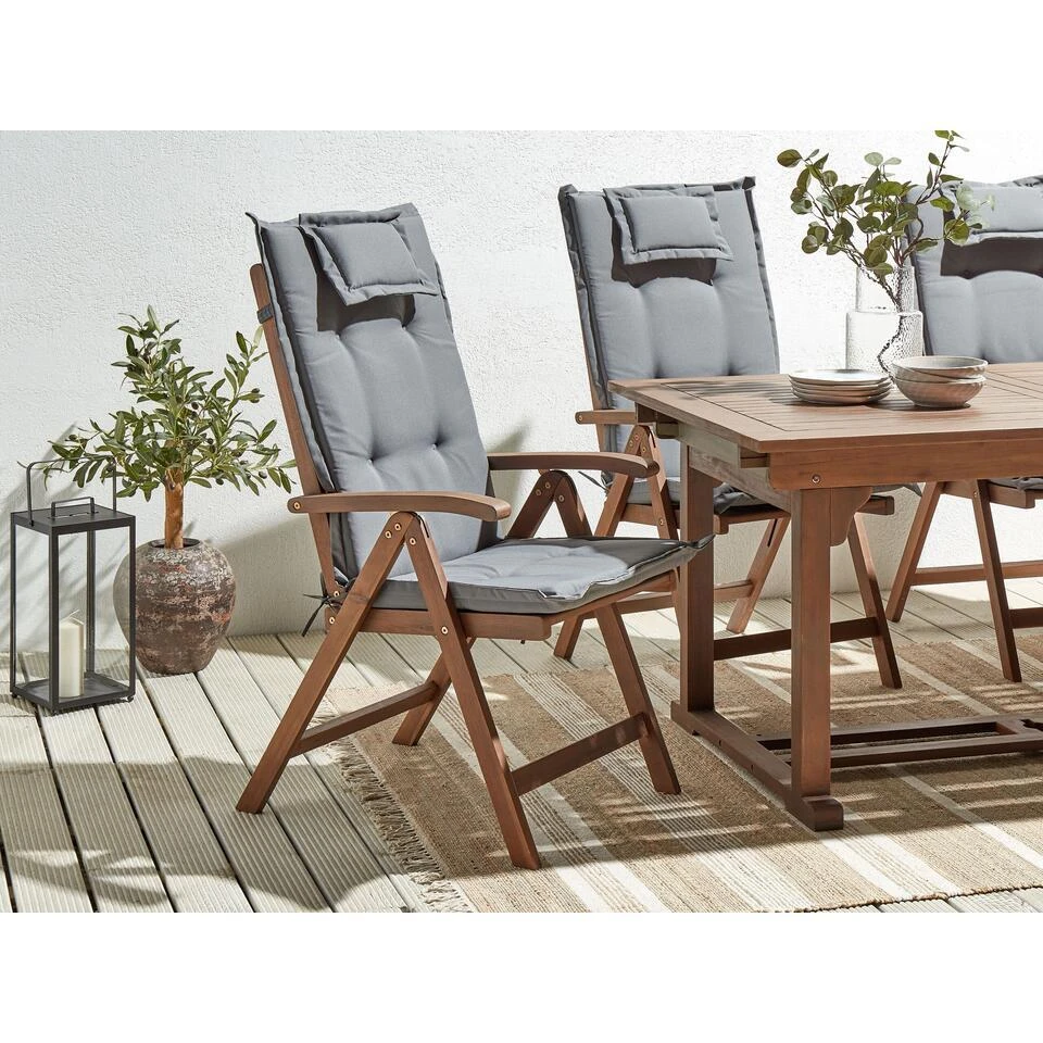 AMANTEA - Tuinstoel Set Van 2 - Donkerbruin - Acaciahout 2 AMANTEA - Tuinstoel Set Van 2 - Donkerbruin - Acaciahout - Afbeelding 2