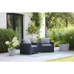 Allibert California Tuinstoel - 2 Stuks - Grafiet -Beliani Winkel c6b20872117141c0b5d757ed4d1e0eb2