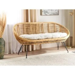 MARATEA - Tuinbank - Lichtbeige - Rotan 12 MARATEA - Tuinbank - Lichtbeige - Rotan -Beliani Winkel c74934fa333d41ccb53cf44997b1343b