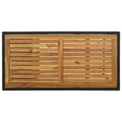 VidaXL Bartafel Met Opbergrek 120x60x110 Cm Poly Rattan Zwart -Beliani Winkel c75b76b7237c4d50ab63797b332458d9