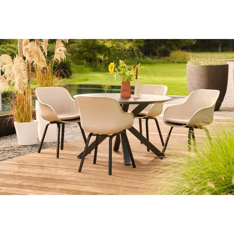 Hartman Le Soleil Element Dining Armstoel - Soft Taupe/Black - 2 St. 6 Hartman Le Soleil Element Dining Armstoel - Soft Taupe/Black - 2 St. - Afbeelding 6
