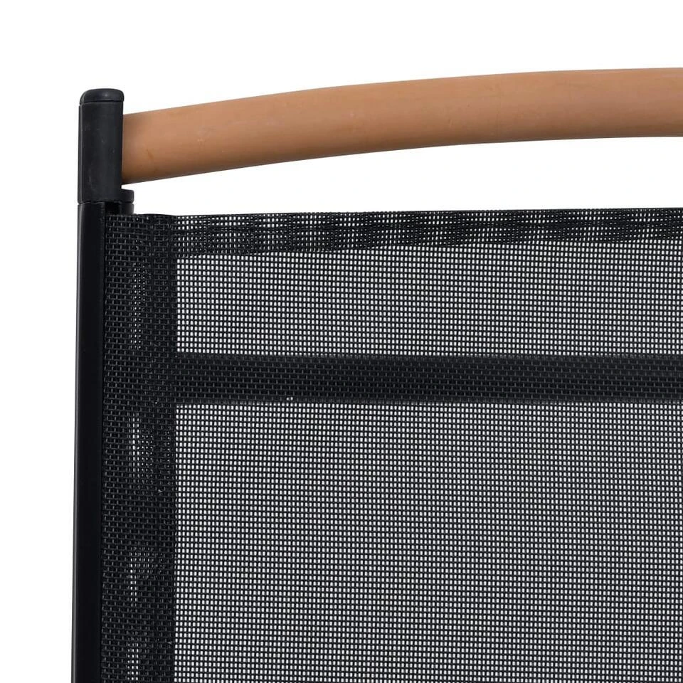 VidaXL - Tuinstoelen - Zwart - Aluminium En Textileen - 2 Stuks - Inklapbaar 8 VidaXL - Tuinstoelen - Zwart - Aluminium En Textileen - 2 Stuks - Inklapbaar - Afbeelding 8