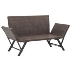 VidaXL Tuinbank Met Kussens 176 Cm Poly Rattan Bruin -Beliani Winkel cb1810c39a524fc3892161c8aa5cd008