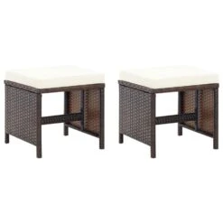 VidaXL - Tuinstoel En Voetenbank - Bruin - Poly Rattan - 4 Stuks -Beliani Winkel cb657f8f2c214ce9ba1d4d670de73df8