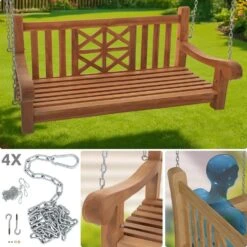 CLP Schommelbank Farm 120 Cm - Teak -Beliani Winkel cb707cdb01a447c9b29b8f6d2e9ce4f2