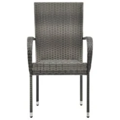 VidaXL Tuinstoelen Stapelbaar 2 St Poly Rattan Grijs -Beliani Winkel cc3b80c68cf44e8595d2e350da879f96
