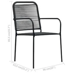 VidaXL - Buitenstoelen - Zwart - Metaal - 4 Stuks - 56x53,5x85,5 Cm -Beliani Winkel cc49fcfb7343435297ae80b95f43a54b