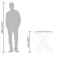VidaXL - Tuintafel Inklapbaar - Bruin - Massief Eucalyptushout - Ø 60 X 75 Cm -Beliani Winkel cd0ae0ca9b1549919eff018f34c5c9b4