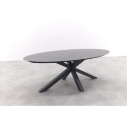 Scotland Ovale Tuintafel Centostone 220 X 115 Cm. - Marmerlook Wit -Beliani Winkel cd7a6584c05f42e2892ce3e938751863