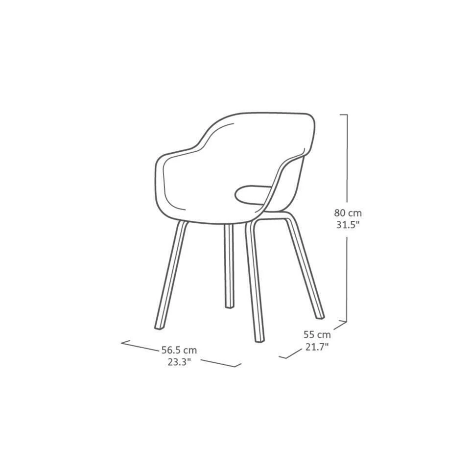Keter Noa Tuinstoel - 2 Stuks - 55x56.5x80cm - Metalen Onderstel - Vintage Green 2 Keter Noa Tuinstoel - 2 Stuks - 55x56.5x80cm - Metalen Onderstel - Vintage Green - Afbeelding 2