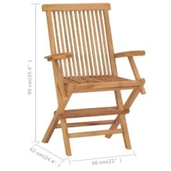 VidaXL - Tuinstoelen - 3 Stuks - Massief Teakhout - Inklapbaar -Beliani Winkel cebedc28ec424fd382fe2cfc2b43cfc2