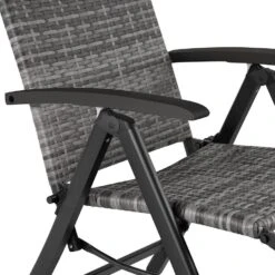 Tectake Wicker Tuinstoel Opklapbaar Met Aluminium Frame En Voetsteun, Grijs -Beliani Winkel cf1f7c48475f47aeb52f8b263c0f651a