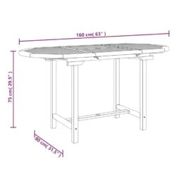 VidaXL - Tuintafel - Bruin - Massief Teakhout - 110-160x80x75 Cm - Verlengbaar -Beliani Winkel cf50a5e295b94891b4f5016cb34e7eab