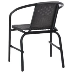 VidaXL - Tuinstoelen - 110 Kg - Zwart - Rattan En Staal - 4 Stuks -Beliani Winkel cf555e45b93f46febabcac6a804d4e04