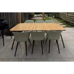 VDG Bella Tuintafel - Teakhout - 220x95 Cm -Beliani Winkel d0118ca4341b4119a435358dac3d150f