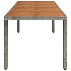 VidaXL - Tuintafel Met Houten Blad - Grijs - Poly Rattan - 190 X 90 X 75 Cm -Beliani Winkel d195b11e2e474d0f92ad4c955f1219fa