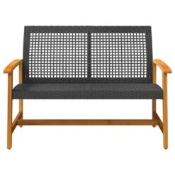 VidaXL - Tuinbank - Zwart - Poly Rattan En Acaciahout - 112 Cm 12 VidaXL - Tuinbank - Zwart - Poly Rattan En Acaciahout - 112 Cm -Beliani Winkel d1e3ce8050834b72af94d67b473ba4c6