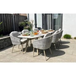 Taste Manolo Tuintafel 240x103 Cm. - Deens Ovaal - Latte -Beliani Winkel d2b50aca4111438f983fed0cc3316694