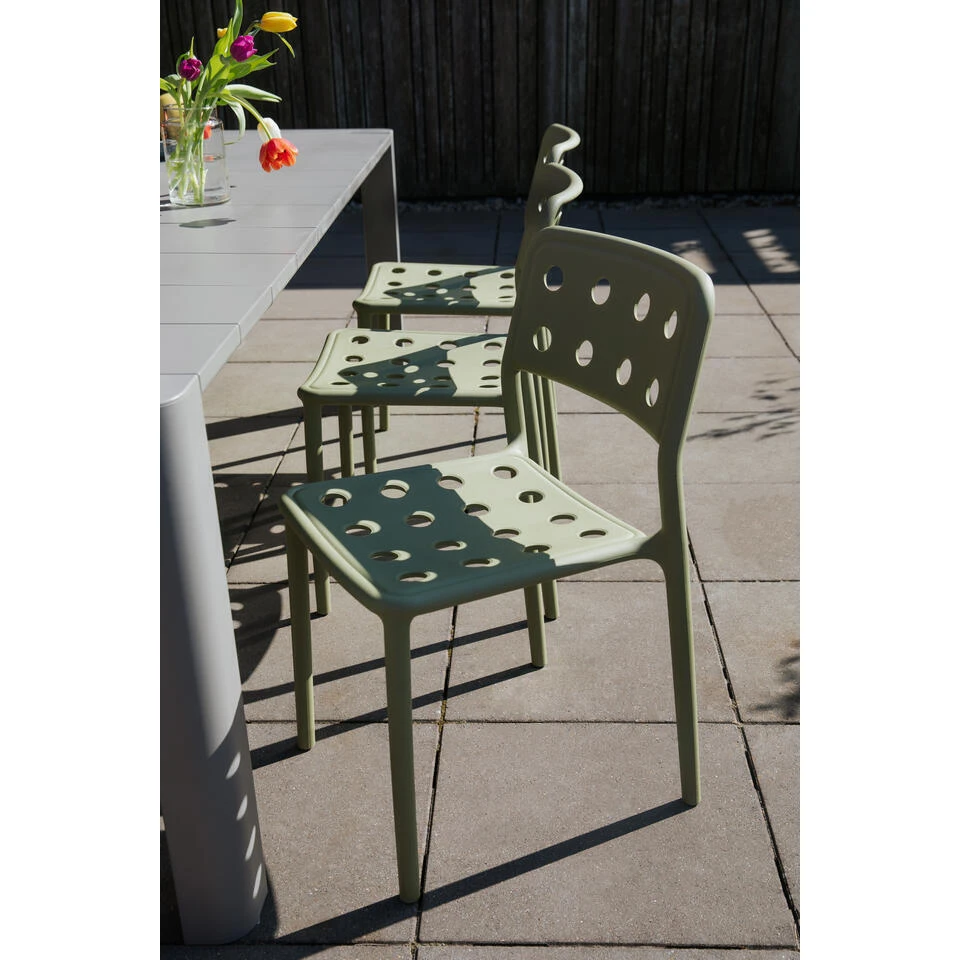 Housecraft Serra Tuinstoel/ Eetkamerstoel Kunststof Groen - Set Van 4 2 Housecraft Serra Tuinstoel/ Eetkamerstoel Kunststof Groen - Set Van 4 - Afbeelding 2