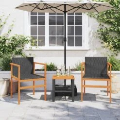 VidaXL - Tuinstoelen - Zwart - Poly Rattan - 2 Stuks 13 VidaXL - Tuinstoelen - Zwart - Poly Rattan - 2 Stuks -Beliani Winkel d373275cd2284683b578624d265ce735