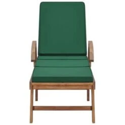VidaXL Ligbed Met Kussen Massief Teakhout Groen -Beliani Winkel d3df1fac64674efebc413ba01b1ed105