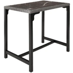 Tectake Wicker Bartafel Kutina 96x65x100cm, Grijs -Beliani Winkel d4d00d4266af4c809807a79d58658287
