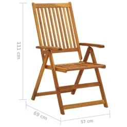VidaXL - Verstelbare Tuinstoelen Met Kussens - Grijs - Acacia - 2 Stuks -Beliani Winkel d4e71f563ef445a4994e33631c6226ea