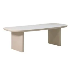 Tuintafel Deens Ovaal - Beige Betonlook - 300x100x75cm - Maya -Beliani Winkel d5357a737a9f4b71a75818c6a6b70cb5