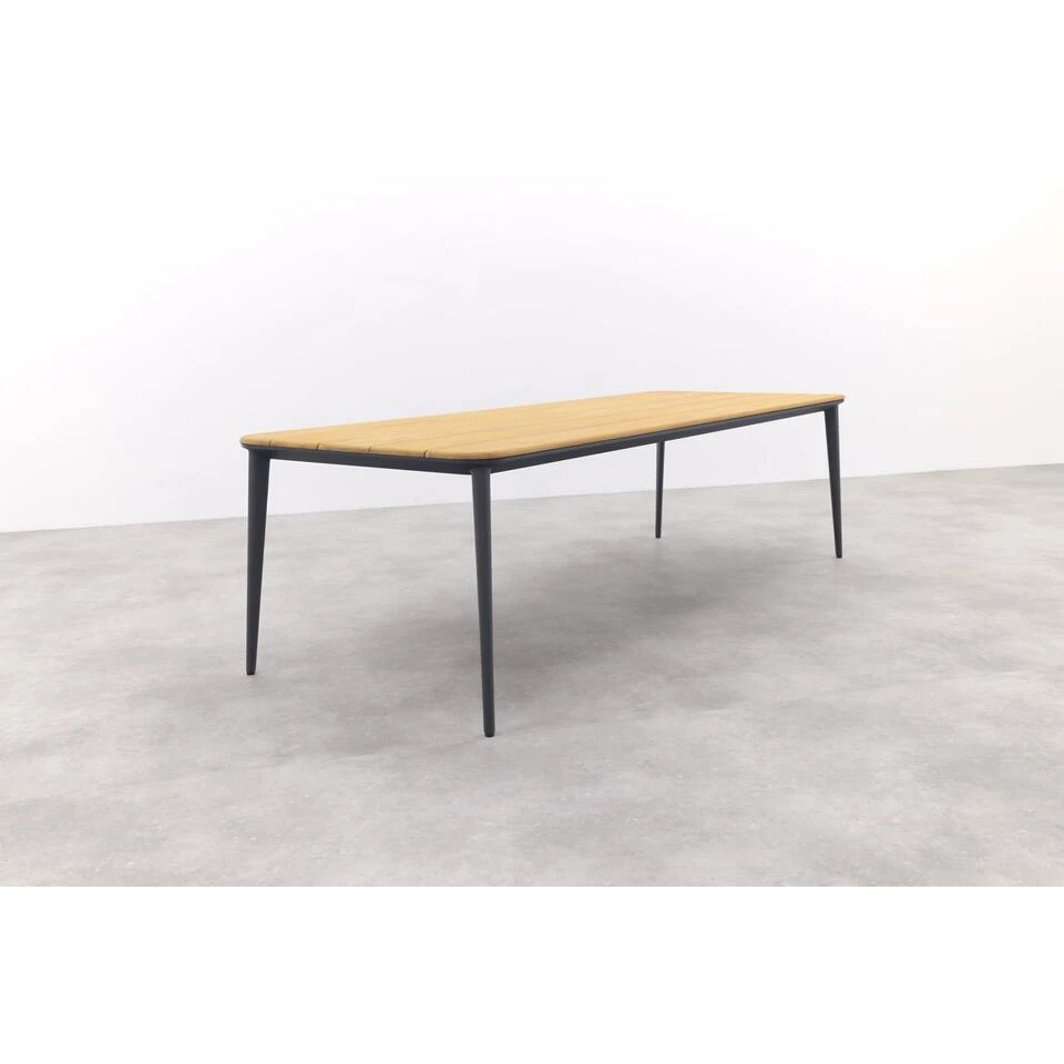 Vdgarde Premium Alaska Tuintafel - Teak/alu - Antraciet - 270x100 Cm 3 Vdgarde Premium Alaska Tuintafel - Teak/alu - Antraciet - 270x100 Cm - Afbeelding 3