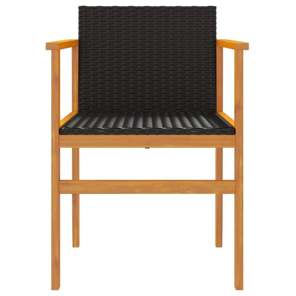 VidaXL - Tuinstoelen - Zwart - Poly Rattan - 2 Stuks 5 VidaXL - Tuinstoelen - Zwart - Poly Rattan - 2 Stuks - Afbeelding 5