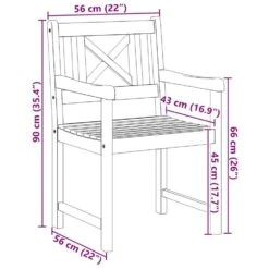VidaXL - Tuinstoel - Bruin - Massief Acaciahout - 56 X 56 X 90 Cm -Beliani Winkel d658b0da9c4e465ca098cf7351cfbe5a