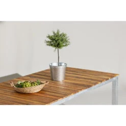 Fjôrd Tuintafel Acaciahout/Metaal - 200x100x74cm - Zenia -Beliani Winkel d69ae082d3fb400c9a8f3b87b84db986