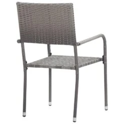VidaXL - Stapelstoelen - Grijs - Poly Rattan - 2 Stuks -Beliani Winkel d76cc148275249fda8a9e73af3e64bb3
