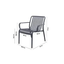Stripe Loungestoel - Antraciet -Beliani Winkel d836988b98f241558a0284fee615a70e