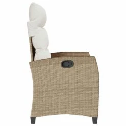 VidaXL - Verstelbare Tuinstoel Met Bijzettafel - Beige - Poly Rattan -Beliani Winkel d8eeefc31cb4411a862f4017ab7bbfc0