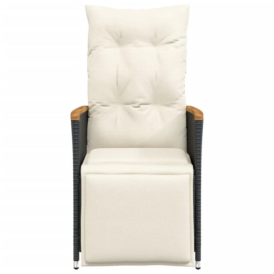 VidaXL - Tuinstoel - Zwart - Poly Rattan 4 VidaXL - Tuinstoel - Zwart - Poly Rattan - Afbeelding 4