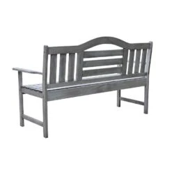 SenS-Line Nevada Tuinbank Met Uitklapbaar Tafeltje - Grijs - 150 Cm - Meranti H -Beliani Winkel da66001d646a498c8ff736fce0e45b28