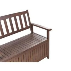 SOVANA - Tuinbank - Donkerhout/Wit - Acaciahout -Beliani Winkel dab13fa69f5346baa1de826feee7d5a0