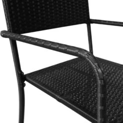 VidaXL - Tuinstoelen - Stapelbaar - Zwart - Poly Rattan - 2 Stuks -Beliani Winkel db42f30420eb48b98afbe4256312f51f